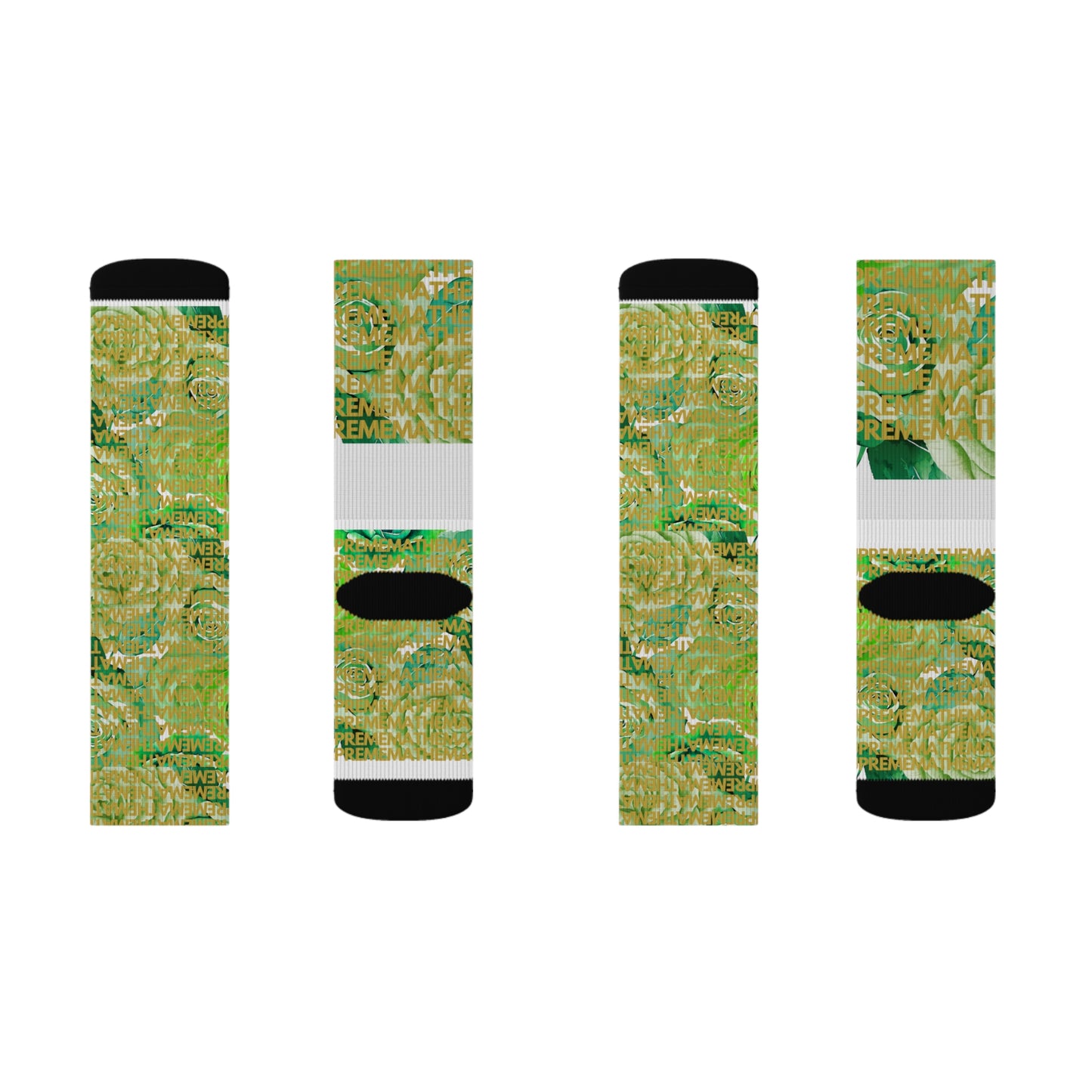 SUPREMEMATHEMATHEMATICS GREEN ROSES SOCKS