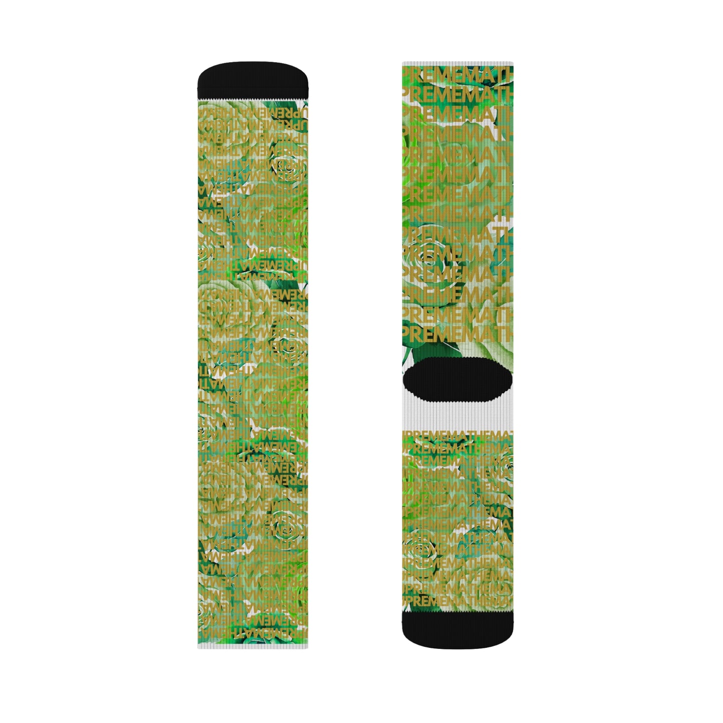 SUPREMEMATHEMATHEMATICS GREEN ROSES SOCKS