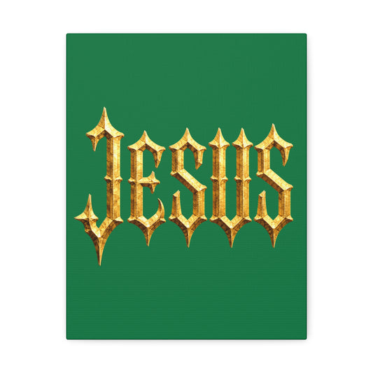 BOXXY JESUS ART CANVAS GREEN