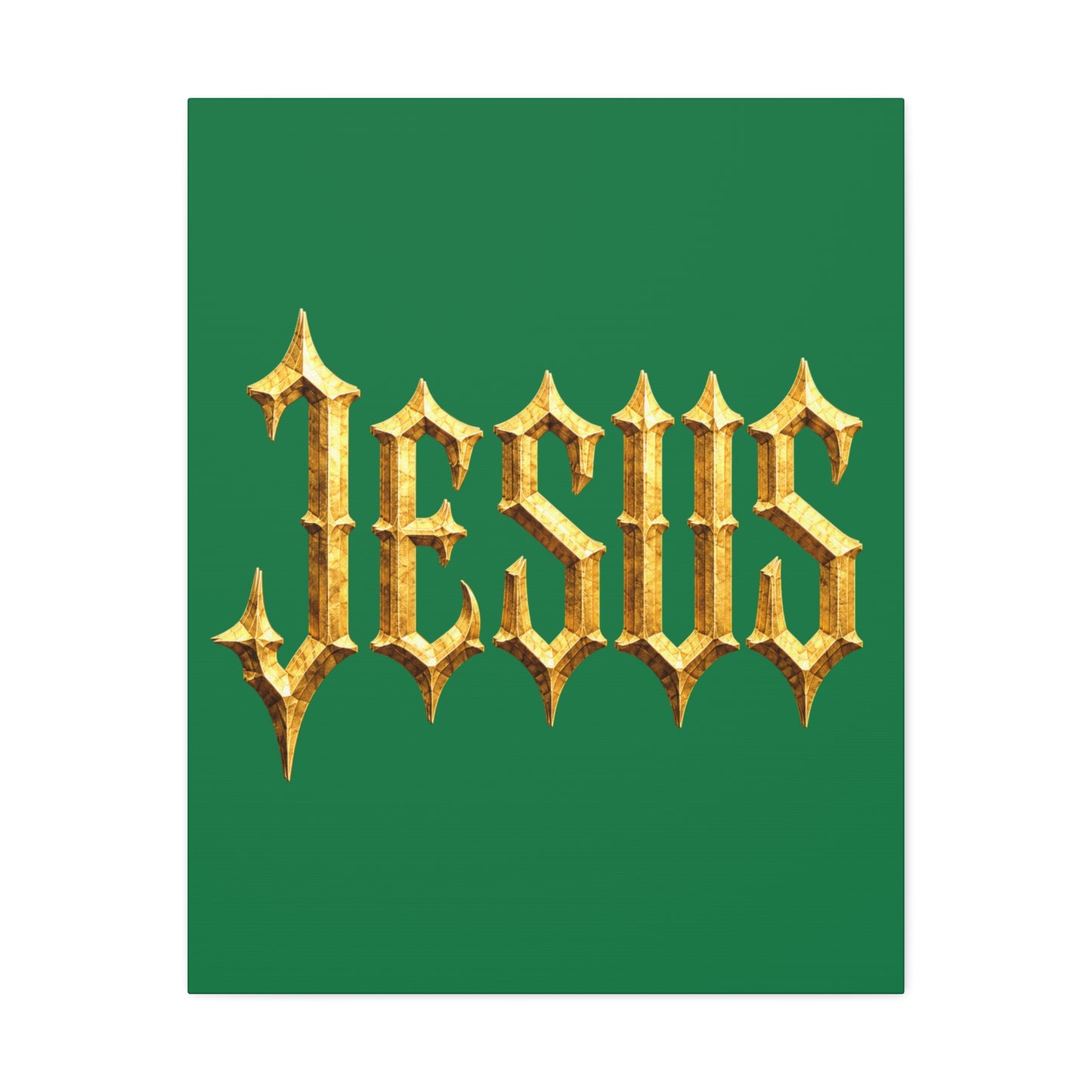 BOXXY JESUS ART CANVAS GREEN