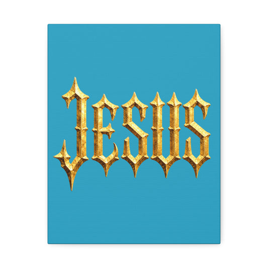 BOXXY JESUS ART CANVAS TURQUOISE
