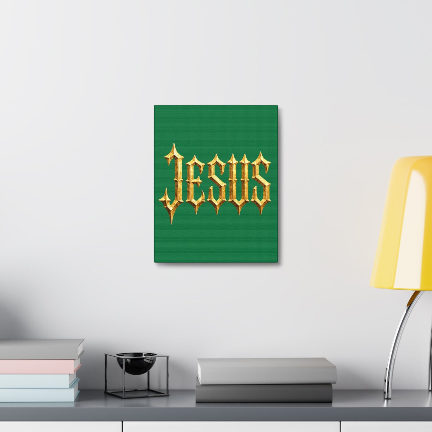 BOXXY JESUS ART CANVAS GREEN