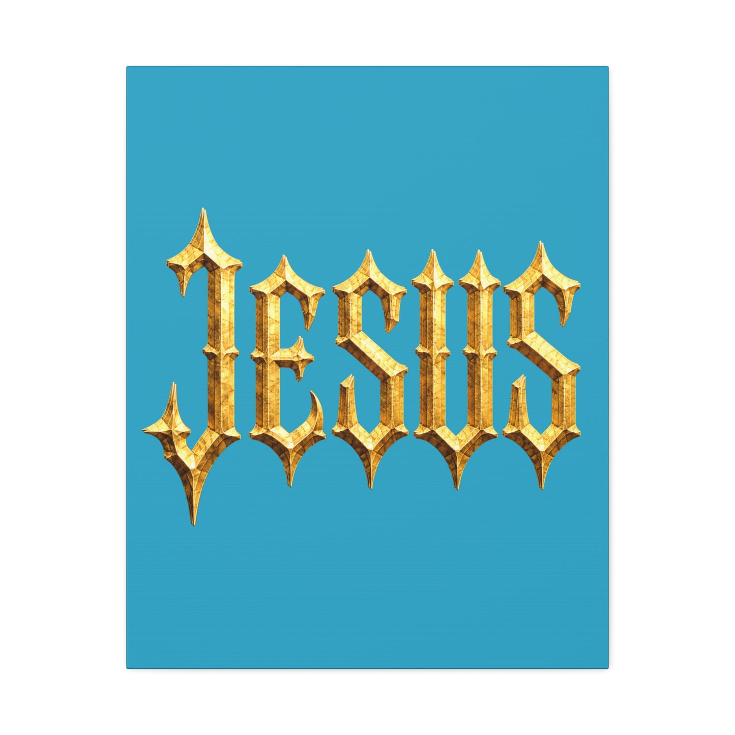 BOXXY JESUS ART CANVAS TURQUOISE
