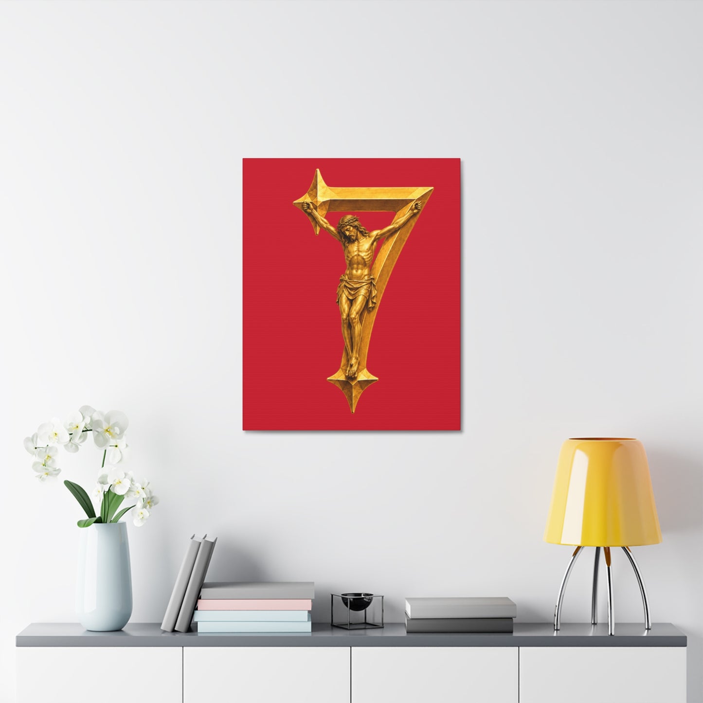 BOXXY CHRIST ART CANVAS RED